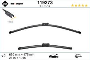 Lamela stergator fata (2buc) Visioflex 650/475mm potrivit LAMBORGHINI URUS; TESLA MODEL 3, MODEL Y; VW ARTEON, ARTEON SHOOTING BRAKE, PASSAT ALLTRACK B8, PASSAT B8, PASSAT B9 08.14- - Img 4