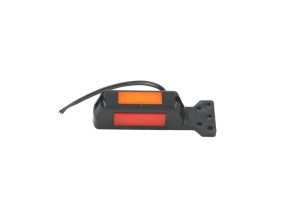 Lumina clarificare stanga, portocaliu/rosu/alb, LED, inaltime 105mm; latime 28mm; adancime 34mm, în relief, lungime cablu 210mm, cu cuier, 12/24V (drept în relief) - Img 2