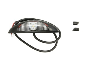 Lumina delimitare stanga/dreapta, rosu/alb, LED, inaltime 125mm; latime 39mm; adancime 32mm lungime cablu 500mm, fara prindere, 9/32V - Img 1
