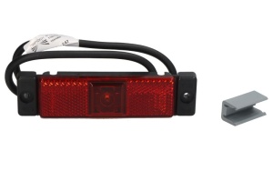 Lumina delimitare stanga/dreapta; UNIFAB, forma: dreptunghiular, rosu, LED, inaltime 32mm; latime 130mm lungime cablu 500mm, fara prindere, 10/12/24/30V (conector: CLICK-IN/P&R, IP6K9K, UNIFAB) - Img 1
