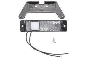 Lumini clarificare stanga/dreapta, alb, LED, inaltime 32mm; latime 130mm; adancime 20mm, în relief, lungime cablu 210mm, cu cuier, 12/24V - Img 1