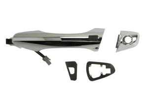 Maner usa Stanga Fata potrivit HYUNDAI SANTA FE III DM 2012-2015 - (exterior, cu gaura pentru incuietoare; crom; sistem "smart entry"/"intrare inteligenta")