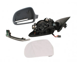 Oglinda stanga potrivit AUDI A4 2007-2011 - electrica, asferic, incalzita, grunduita