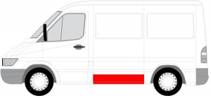 Panou lateral potrivit MERCEDES SPRINTER; VW LT 1995-2006 - partea stanga inferioara, lungime 30cm - Img 2
