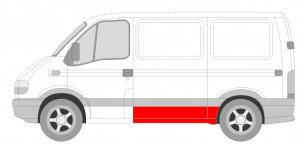 Panou lateral Stanga potrivit NISSAN INTERSTAR; OPEL MOVANO A; RENAULT MASTER II, MASTER PRO pana in 2010 - (model scurt; pentru dunga, partea inferioara) - Img 2