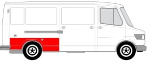 Panou reparatie aripa Spate Dreapta potrivit MERCEDES T1 (601), T1 (601, 611), T1 (602), T1 (B601), T1 (B602), T1/TN pana in 1996 - (model mediu) - Img 2