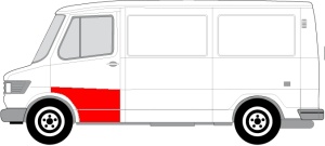 Panou reparatie usa Fata Stanga (Copertă, partea inferioara, la a doua coasta) potrivit MERCEDES T1 (601), T1 (601, 611), T1 (602), T1 (B601), T1 (B602), T1/TN 05.77-02.96 - Img 2
