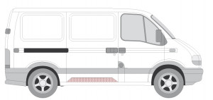Panou reparatie usa Spate/usa culisanta potrivit NISSAN INTERSTAR; OPEL MOVANO A; RENAULT MASTER II, MASTER PRO 1998-2010 - Img 2