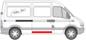 Panou reparatie usa Spate/usa culisanta potrivit NISSAN INTERSTAR; OPEL MOVANO A; RENAULT MASTER II, MASTER PRO 1998-2010 - (strat, partea inferioara, inaltime 150mm) - Img 2
