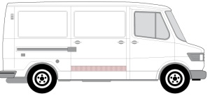 Panou reparatie usa Spate/Usa glisanta potrivit MERCEDES T1 (601), T1 (601, 611), T1 (602), T1 (B601), T1 (B602), T1/TN 1977-1996 - Img 2