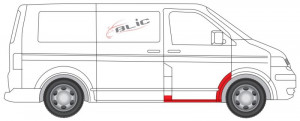 Prag auto Fata Dreapta potrivit VW MULTIVAN T5, TRANSPORTER T5 pana in 2015 - (cu capac de protectie fata) - Img 2