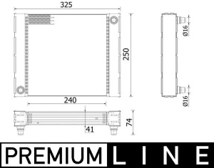 Radiator motor Dreapta potrivit BMW 5 (F10), 6 (F12), 6 (F13), 6 GRAN COUPE (F06), X6 (F16, F86) 4.4 - Img 3