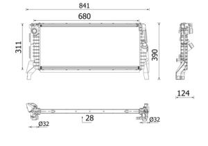 Radiator racire motor potrivit BMW 1 (F40), 2 (F45), 2 GRAN COUPE (F44), 2 GRAN TOURER (F46), 2 GRAN TOURER VAN (F46), X1 (F48), X2 (F39); MINI CLUBMAN (F54), COUNTRYMAN (F60) 1.5D/2.0D 03.14- - Img 3