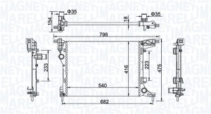 Radiator racire motor potrivit FIAT 500L 1.4 09.12- - Img 3