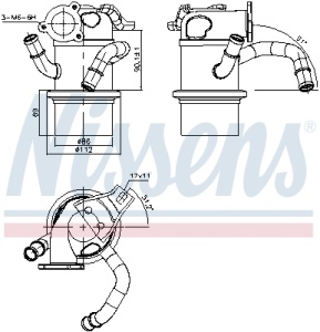 Radiator recirculare gaze esapament potrivit AUDI A3, Q2, Q3, TT; SEAT ALHAMBRA, ARONA, ATECA, IBIZA V, LEON, LEON SC, LEON ST, TARRACO; SKODA KAMIQ, KAROQ, KODIAQ I, OCTAVIA III, OCTAVIA IV, SCALA 1.0-2.0D 05.10- - Img 3