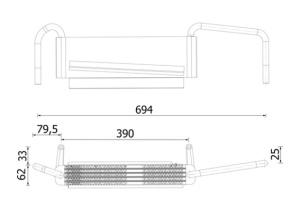 Radiator ulei (62x390mm) potrivit FENDT 390 GTA TOOL CARRIER; DEUTZ FAHR DX 6.06, DX 6.08, 1130 TTV, 1145 TTV, 1160 TTV, 120 MK2, 120 MK3, 135 MK2, 135 MK3, 150 MK2, 150 MK3, 160 MK2, 165 MK3, 175 MK2 - Img 4