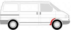 Segment aripa Dreapta potrivit VW TRANSPORTER T4 1990-2003 - (partea din spate) - Img 2