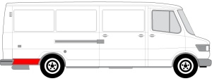 Segment aripa Spate Dreapta potrivit MERCEDES T1 (601), T1 (601, 611), T1 (602), T1 (B601), T1 (B602), T1/TN pana in 1996 - (stangaa volan, model lung) - Img 2