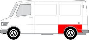 Segment aripa Spate Stanga (model scurt) potrivit MERCEDES T1 (601), T1 (601, 611), T1 (602), T1 (B601), T1 (B602), T1/TN 04.77-12.96 - Img 2