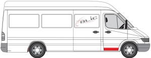 Segment reparatie usa Fata Dreapta potrivit MERCEDES SPRINTER 2-T (B901, B902), SPRINTER 3-T (B903), SPRINTER 4-T (B904) 1995-2006 - (strat, partea inferioara, inaltime 200mm) - Img 2