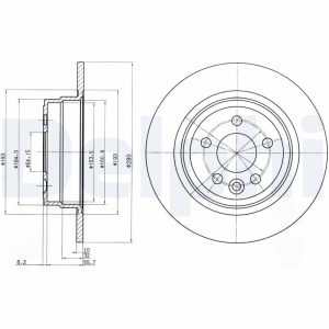 Set discuri frana (2 buc.) Spate Dreapta/Stanga potrivit MG MG ZT; ROVER 75, 75 I 1.8-4.6 02.99-05.05 - Img 2
