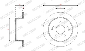 Set discuri frana (2 buc.) Spate Dreapta/Stanga potrivit SSANGYONG ACTYON II, KORANDO 2.0-2.2D 11.10- - Img 2