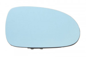 Sticla oglinda dreapta potrivit SEAT ALHAMBRA; SKODA SUPERB; VW GOLF, PASSAT 2000-2013 - incalzita, albastra