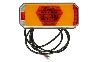 Stop spate dreapta (LED, 12/24V, cu intermitent, cu lumina de ceata, lumina de marșarier, cu lumina stop, lumini parcare, reflector, indicator dinamic, lungimea cablu : 2m) - Img 1