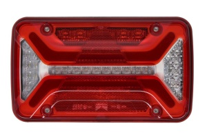 Stop spate dreapta MULTILED III (LED, 12/24V, cu intermitent, cu far de ceata, marsarier, cu stop, lumina de parcare, reflector triunghiular, conector: 2x ASS2 2PIN/ASS2 7PIN) potrivit ADR - Img 1