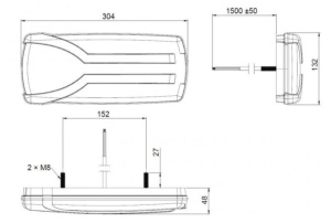 Stop spate stanga CARMEN (LED, 12/24V, cu intermitent, cu far ceață, lumina de marșarier, cu stop, lumină de parcare, reflector, rosu ) - Img 3
