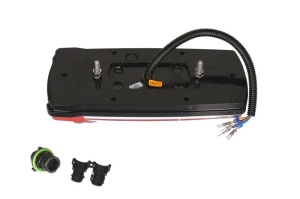 Stop spate stanga CARMEN (LED, 12/24V, cu intermitent, cu far ceață, lumina de marșarier, cu stop, lumină de parcare, reflector, semnalizator dinamic, conector: AMP 7PIN Bayonet, rosu ) - Img 2