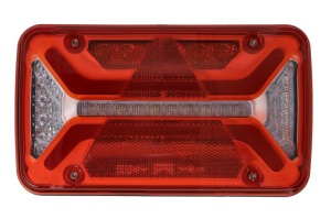 Stop spate stanga MULTILED III (LED, 12/24V, cu intermitent, cu far de ceata, marsarier, cu stop, lumina de parcare, reflector triunghiular, conector: 2x ASS2 2PIN/ASS2 7PIN) potrivit ADR - Img 1