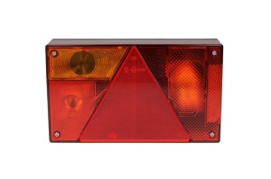 Stop spate stanga MULTIPOINT I (12/24V, cu intermitent, cu lumina de ceata, cu stop, lumina de parcare, cu iluminare placuta, reflector triunghiular, conector: 5 pin, fara bec) - Img 1