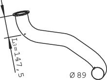 Teava esapament (diametru:89mm, lungime:147,5/900mm) EURO 3 potrivit DAF LF 45, LF 55 CE136C/CE162C/CE184C 01.01- - Img 2