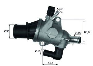 Termostat lichid racire (88°C, in carcasa) potrivit ALFA ROMEO GTV; FIAT BARCHETTA 1.8/2.0 04.95-10.05 - Img 3
