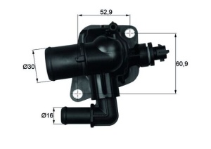 Termostat lichid racire (88°C, in carcasa) potrivit ALFA ROMEO MITO; CHEVROLET AVEO; CITROEN NEMO, NEMO/MINIVAN; FIAT 500, 500 C, DOBLO, DOBLO CARGO, FIORINO, FIORINO/MINIVAN 1.2-1.6D 09.03- - Img 1