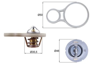 Termostat sistem racire (91°C) potrivit CHRYSLER NEON, NEON II, PT CRUISER, SEBRING, STRATUS, VOYAGER III, VOYAGER IV; DODGE NEON, NEON II; JEEP CHEROKEE, GRAND CHEROKEE III 1.6-6.1 05.94- - Img 1