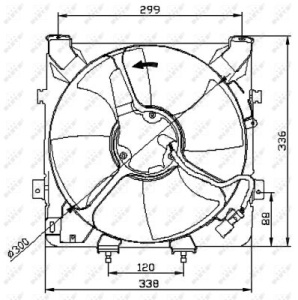 Ventilator radiator (cu carcasa) potrivit HONDA CIVIC V, CIVIC VI 1.4/1.5/1.6 10.91-02.01 - Img 3