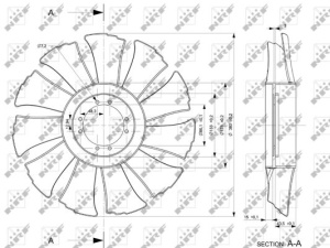 Ventilator radiator (diameter 380mm, numar lame 11) potrivit IVECO DAILY III, DAILY IV 8140.43B-F1CE0481E 05.99-08.11 - Img 2