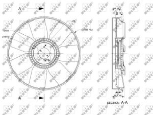 Ventilator radiator (diameter 550mm, numar lame 7) potrivit IVECO EUROCARGO I-III; MERCEDES UNIMOG 8040.25B.4200-OM924.923 01.91- - Img 2