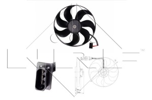 Ventilator radiator potrivit AUDI A3, TT; SEAT CORDOBA, IBIZA III, LEON, TOLEDO II; SKODA FABIA I, FABIA I PRAKTIK, FABIA II, OCTAVIA I, OCTAVIA I/KOMBI, ROOMSTER 1.0-2.0CNG 09.96-05.15 - Img 3