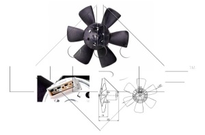 Ventilator radiator Stanga potrivit AUDI 80 B2, 80 B3, 80 B4, COUPE B2, COUPE B3; SEAT CORDOBA, CORDOBA VARIO, IBIZA II, INCA, TOLEDO I; VW CADDY II, CADDY II/MINIVAN 1.0-2.3 05.73-01.04 - Img 3