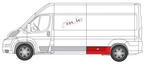 Aripa kit reparatie spate stanga potrivit CITROEN JUMPER II; FIAT DUCATO; PEUGEOT BOXER 2014-2017 - (inainte de roata)