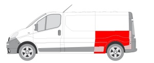 Aripa spate stanga potrivit NISSAN PRIMASTAR; OPEL VIVARO A; RENAULT TRAFIC II Autobuz dupa 2001 - (1/2 inaltime; model lung, inaltime 95mm) - Img 2