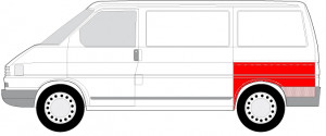Aripa spate Stanga potrivit VW TRANSPORTER T4 Autobuz 1990-2003 - (1/2 inaltime; model scurt) - Img 2