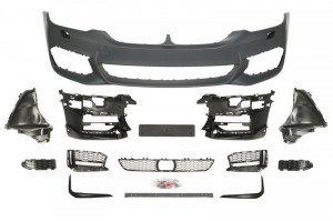 Bara fata cu montare radar, pachet M, cu grile, cu locas lampa ceata, cu locas spalator faruri, grunduit potrivit BMW 5 G30, F90, 5 G31 2017-2020