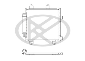 Condensator climatizare (cu uscator) potrivit CITROEN C1, C1 II; PEUGEOT 107; TOYOTA AYGO, AYGO/HATCHBACK 1.0/1.2/1.4D 06.05- - Img 3