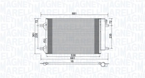 Condensator climatizare (cu uscator) potrivit FORD GALAXY I, GALAXY MK I; SEAT ALHAMBRA; VW SHARAN 1.8-2.8 03.95-03.10 - Img 1