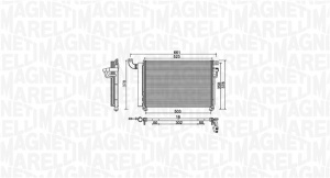 Condensator climatizare (cu uscator) potrivit KIA RIO II 1.5D 03.05-12.11 - Img 2