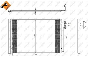 Condensator climatizare (cu uscator) potrivit LAND ROVER RANGE ROVER III 3.0D/4.4 03.02-08.12 - Img 2